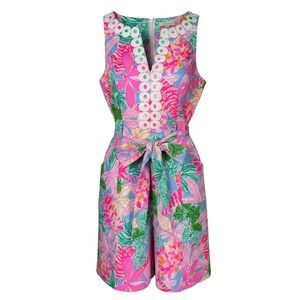 Lilly Pulitzer‎ Giuliana Mulitcolor Floral Sleeveless V-Neck Shift Dress Size 0